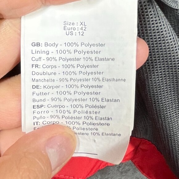 Bench Windbreaker Jacket Womens XL Red Lightweight Hooded Packable Performance - Picture 12 of 14